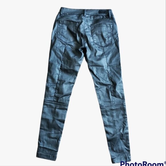 Nordstrom Hart Denim Metallic Black Pant Size 27 - Picture 2 of 5